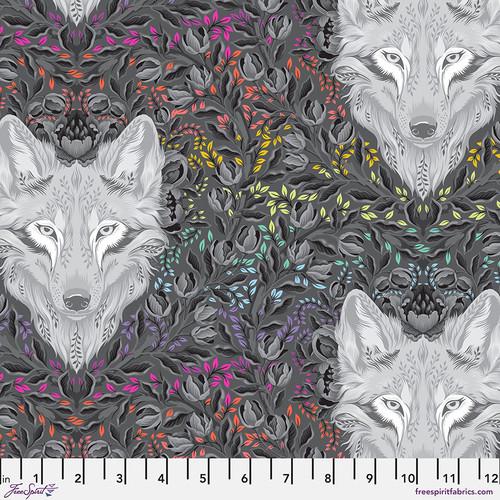 Tula Pink's Wolf of Pink Street - Carbon, Graywork