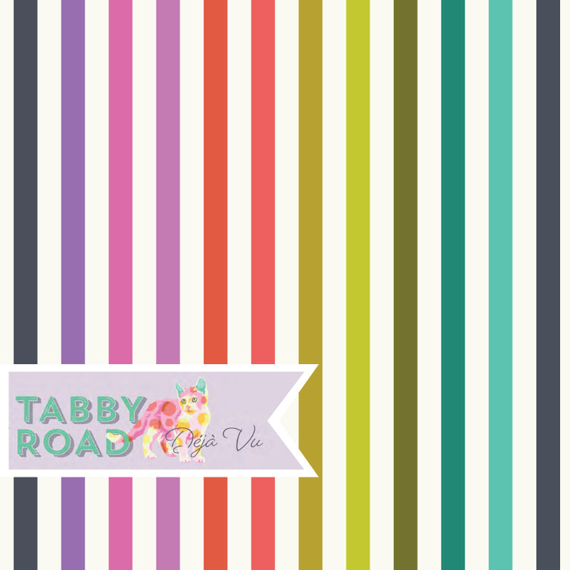 PREORDER Tula Pink's Tabby Road Déjà Vu -Disco Stripe - Prism *July 2024