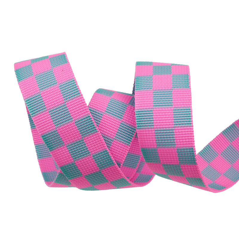 Tula Pink Untamed 1.5" Check Please Webbing - Cosmic