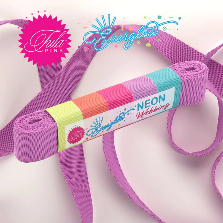 Tula Pink Neon EverGlow 1" Nylon Webbing - Mystic Purple