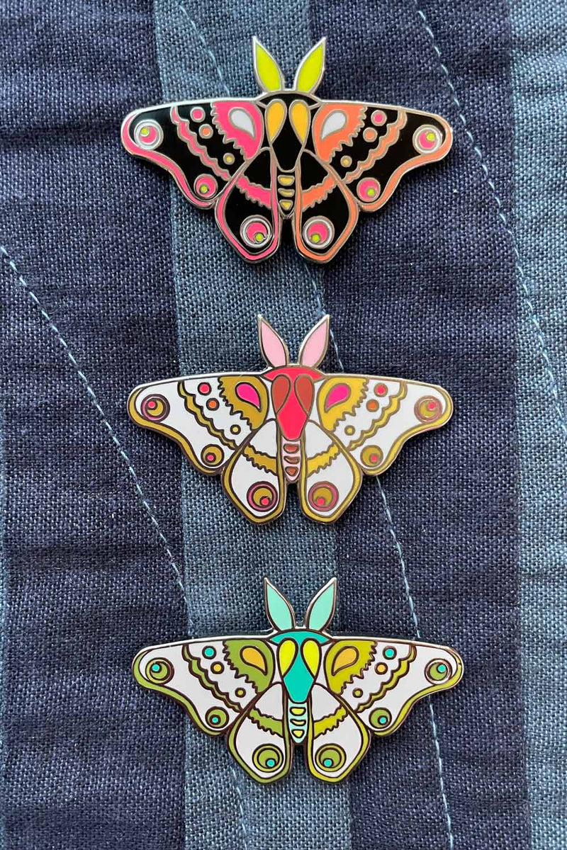 Alison Glass Moth Enamel Pins!