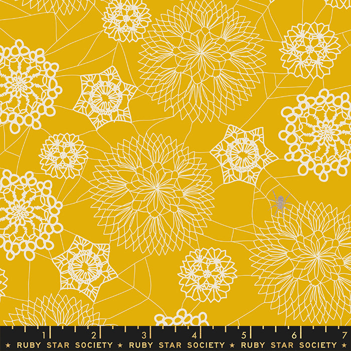 Spooky Darlings Doily Spider Web in Goldenrod Gold Metallic