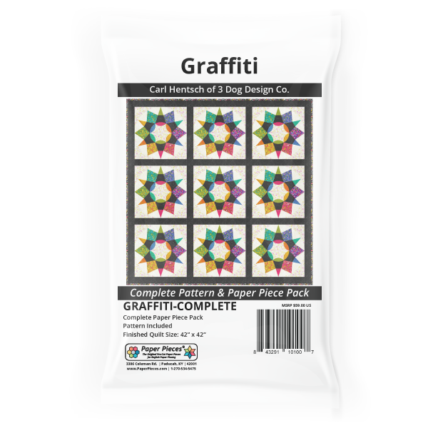 Graffiti EPP Quilt Pattern and Acrylic Template by Carl Hentsch