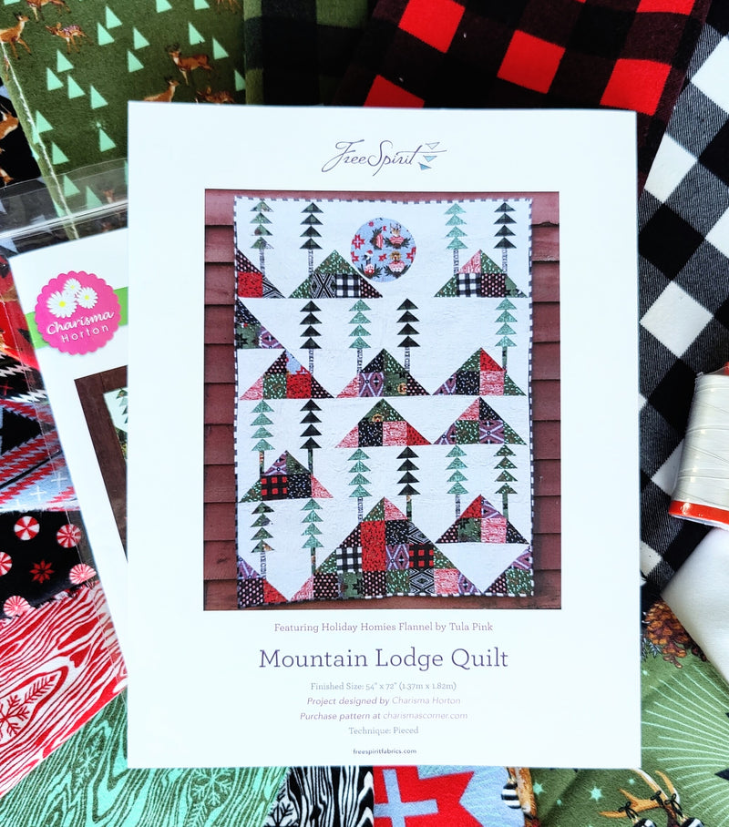 Tula Pink's Holiday Homies Mountain Lodge Flannel Quilt Kit + Thread