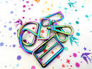 Rainbow Iridescent 1.5" Hardware, Set of 2