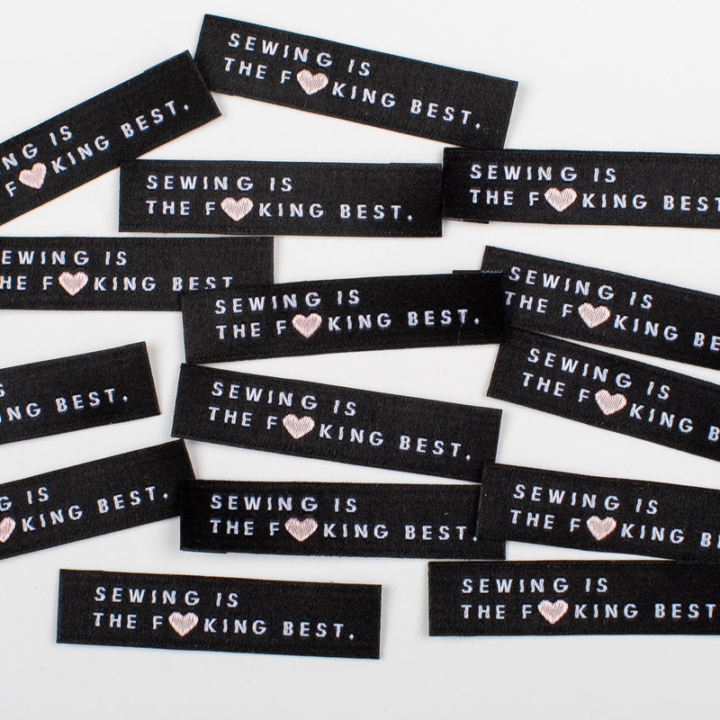 Sewing is the F*king Best Sew-in Woven Labels, by KATM, pack of 10