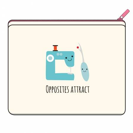 Opposites Attract Canvas Small Zipper Bag