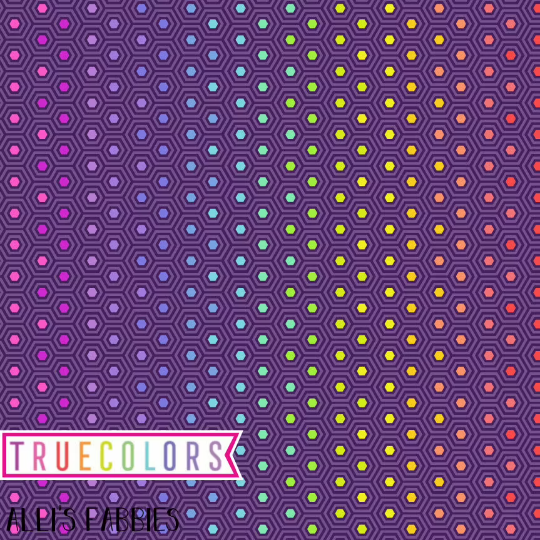 Tula Pink's True Colors - Rainbow Hexy, Starling