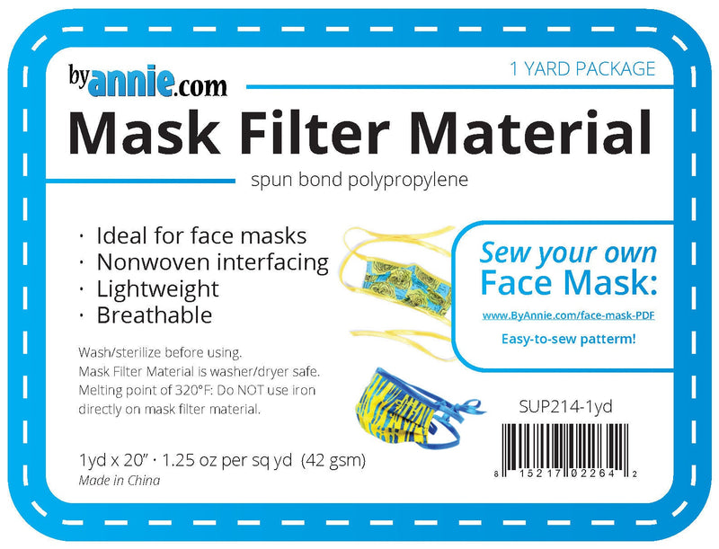 ByAnnie Mask Filter Material 1 Yard 44"x20"