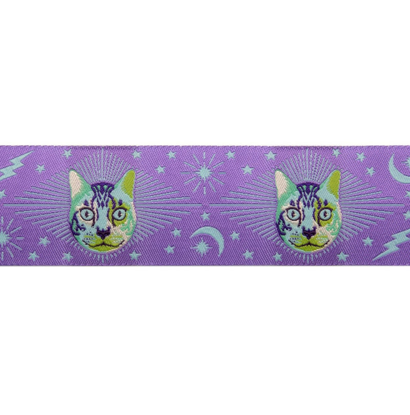 Tula Pink Curiouser Cheshire Cat Purple 1.5" Ribbon