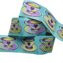 Tula Pink Curiouser Big Tea Time Blue 1.5" Ribbon