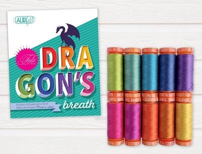 Tula Pink Dragon's Breath Aurifil Thread Collection, 10 small spools 50wt.