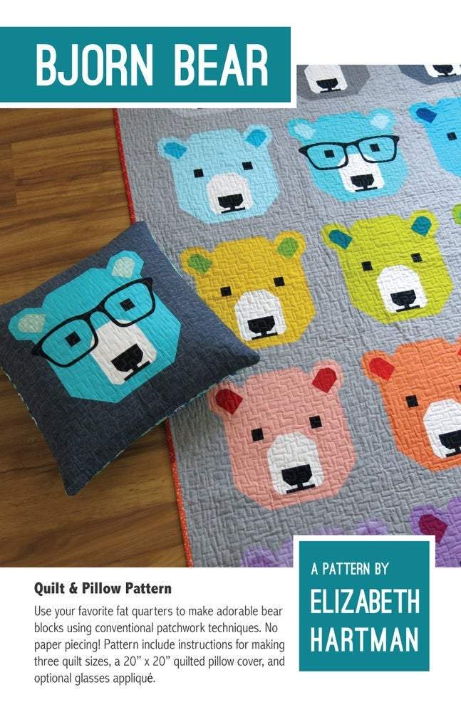 Bjorn Bear Quilt & Pillow Pattern by Elizabeth Hartman