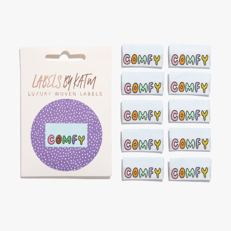 Comfy Sew-in Woven Labels, by KATM pack of 10