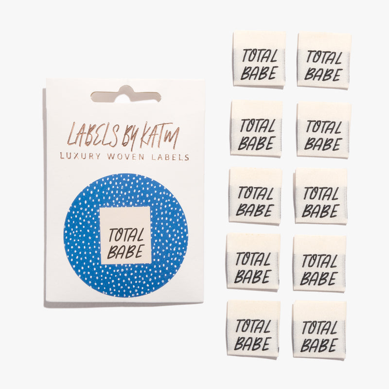 Total Babe Sew-in Woven Labels, by KATM pack of 10