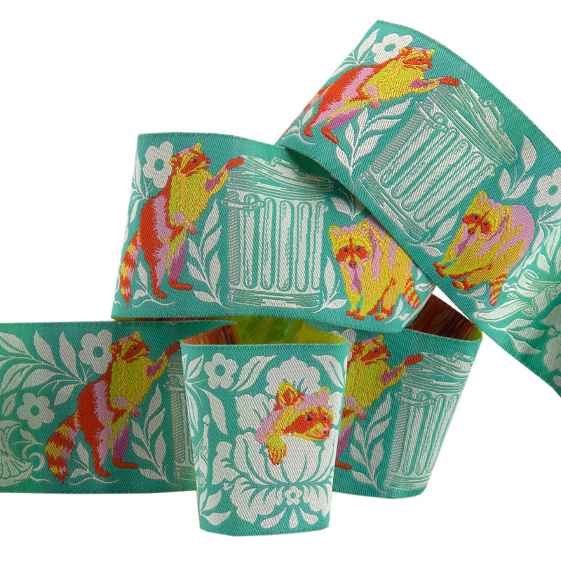 Tula Pink's One Man's Trash Green 2"-Glow Ribbon
